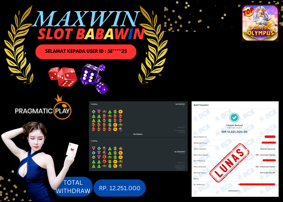 BABAWIN JACKPOT SLOT GATES OF OLYMPUS Rp.12.251.000,- LUNAS